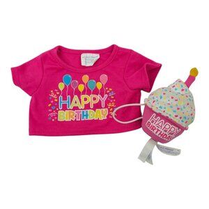 Build A Bear Workshop Happy Birthday T Shirt Cup Cake Teddy Clothes Accessories